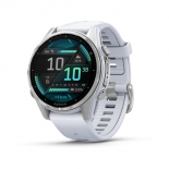 Garmin fenix 8 43mm AMOLED, ez�st, feh�r szilikon sz�jjal